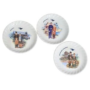 Vintage 3-Hanmax Coaster/Trinket Dish Indonesia Attire from Garuda Airline